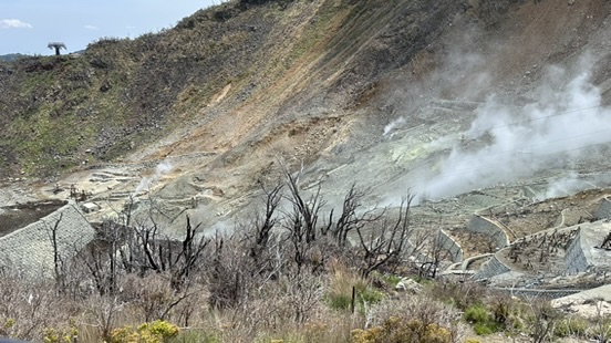 箱根ロープウェイから見る芦ノ湖と富士山